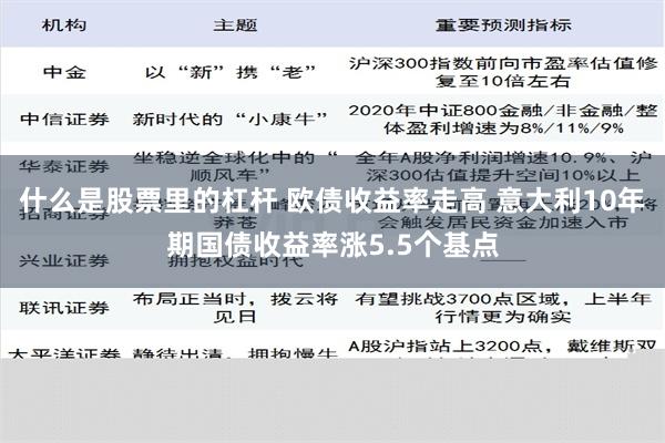 什么是股票里的杠杆 欧债收益率走高 意大利10年期国债收益率涨5.5个基点